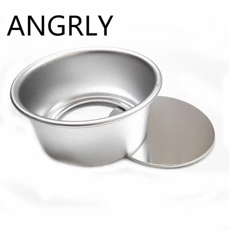 

ANGRLY, 5 шт., анод из нержавеющей стали, 2 дюйма, круглая форма для торта, мини-шифоновая кухня, «сделай сам», форма для выпечки торта, хлеба