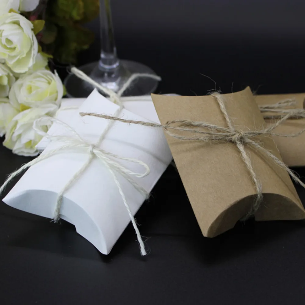 100 шт. подарочные коробки из крафт бумаги в форме подушки|supplies party|supplies wedding |