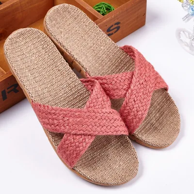 women watermelon red Летние льняные тапочки со стразами; повседневные разноцветные домашние тапочки; домашние тапочки для влюбленных женщин и мужчин; 13 цветов - Цвет: women watermelon red
