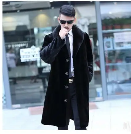S/6Xl мужское зимнее осеннее меховое пальто длинное повседневное Мужское из