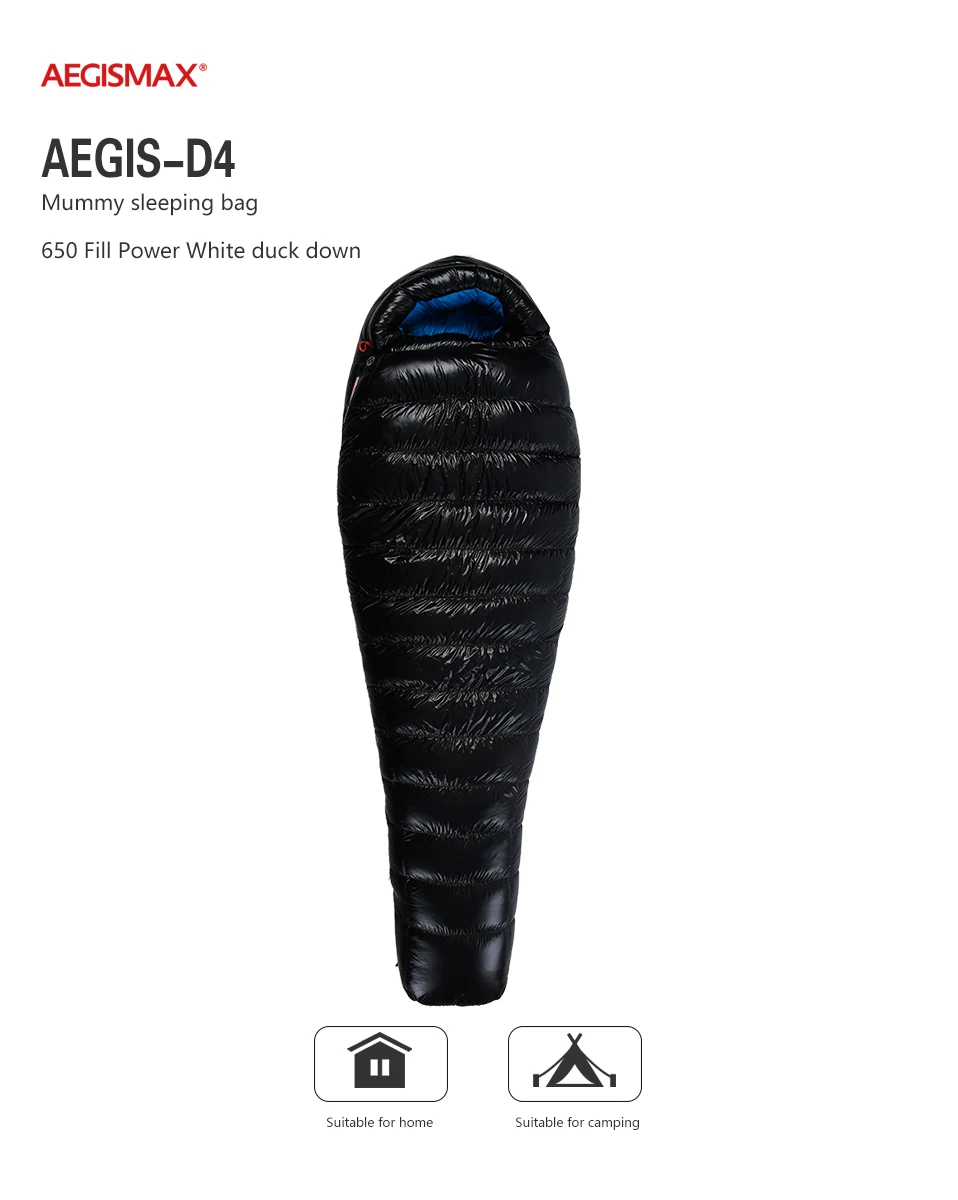 AEGISMAX D Серия белый утиный пух мумия кемпинг походный спальный мешок Сверхлегкий Открытый трехсезонный нейлоновый спальный мешок