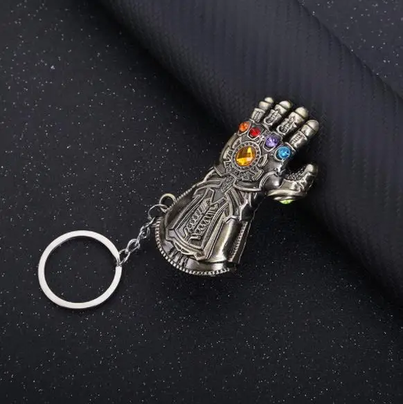 Красный Мстители: Endgame косплей реквизит брелок для ключей Thanos Infinity Gauntlet Железный человек Капитан Америка щит Металлическая Модель брелок - Цвет: Красный