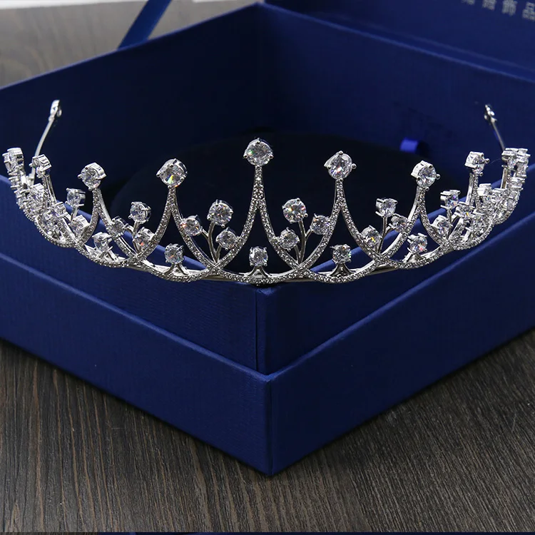 Женские свадебные тиары и короны HIBRIDE роскошные аксессуары для волос с фианитами