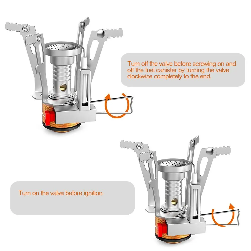 Сверхлегкий складной походный плита мини Карманный открытый кемпинг газовая