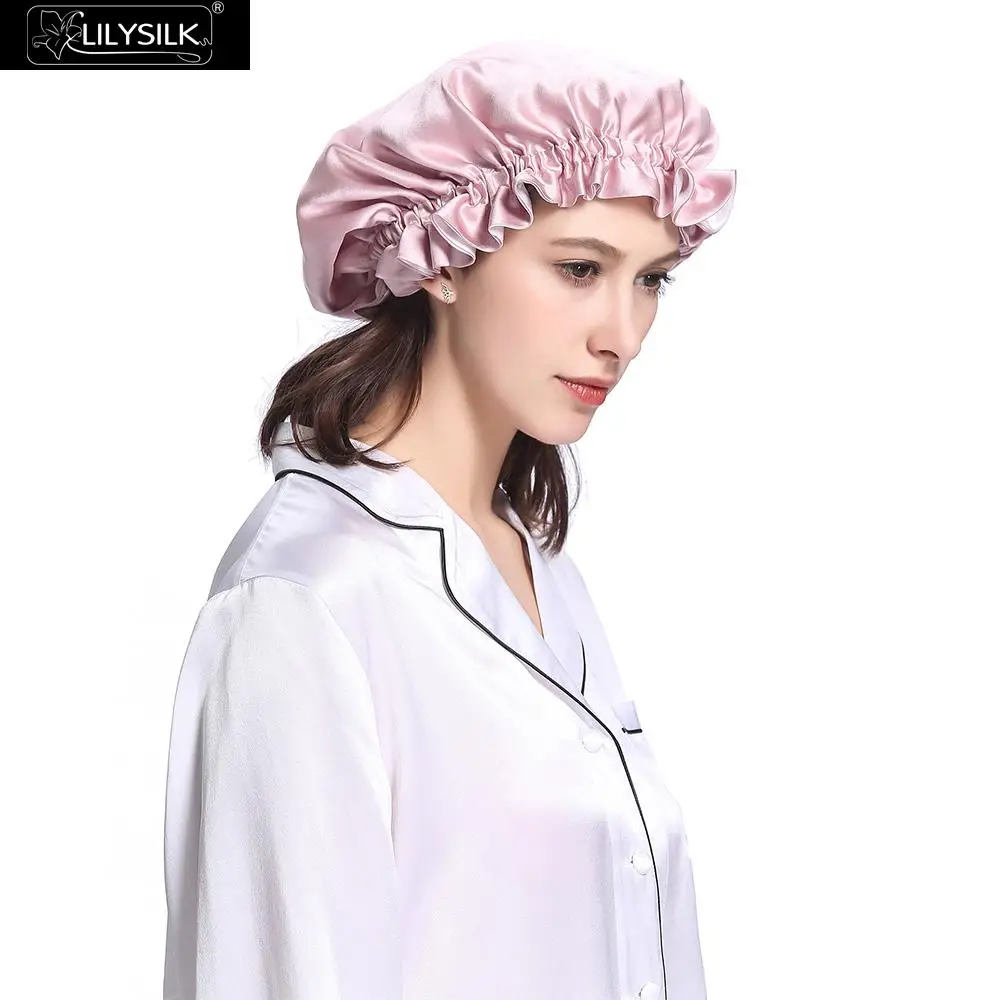 Шелковая Кепка LilySilk для ночного сна двойная роскошная женская шляпа аксессуары