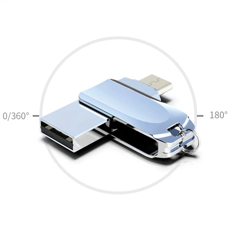 Флешка OTG Type-C с поворотом на 360 градусов 32 ГБ 16 128 USB флеш-накопитель для смартфона