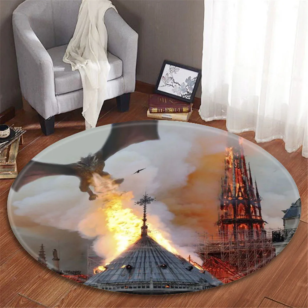 Notre Dame DE Paris круглое одеяло коврик фон для элементы защищает клетки круглый Ванная