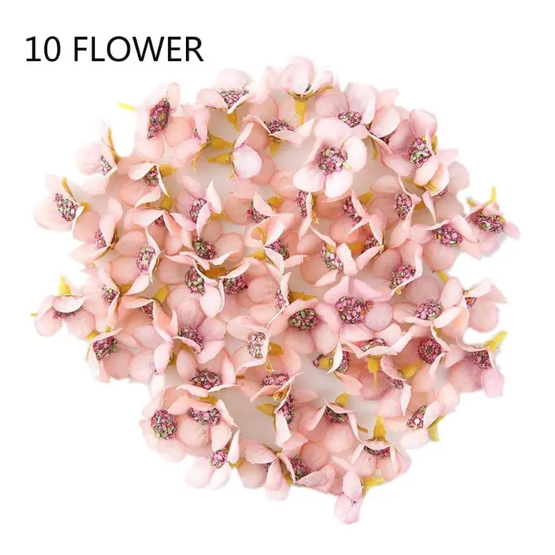 Pink 10Pcs/Set 2cm Multicolor Mini Artificial Daisy Flower Heads Sunflower For Wreath DIY Scrapbooking Wedding Party Decoration - Цвет: Pink