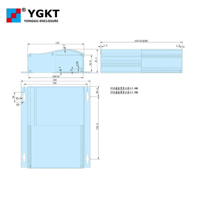 H25 138W45H мм/5 43 ''x 1 77'' Алюминиевый Чехол для корпуса алюминиевая рама