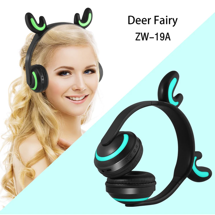 ZW-19 Bluetooth наушники светодиодный светильник кошачьи уши гарнитура беспроводные наушники HIFI стерео бас наушники для телефонов с микрофоном