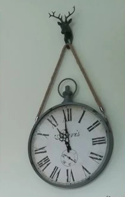 Металлические 14 дюймовые настенные часы с веревкой современный простой патруль