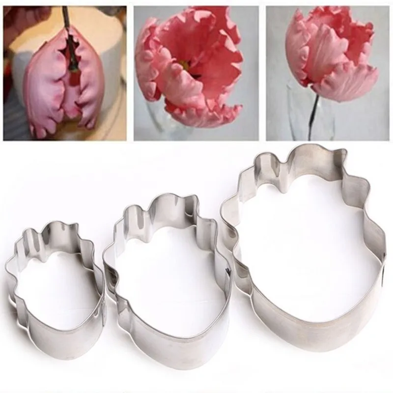 DIY 3 части/комплект попугай тюльпан украшения для помадного торта Форма Цветка