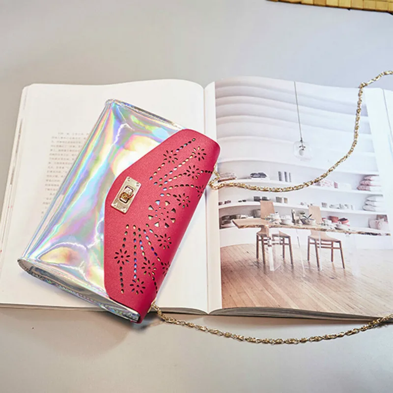 Женские Полые голографические кошельки прозрачная мини сумка тоут с голограммой