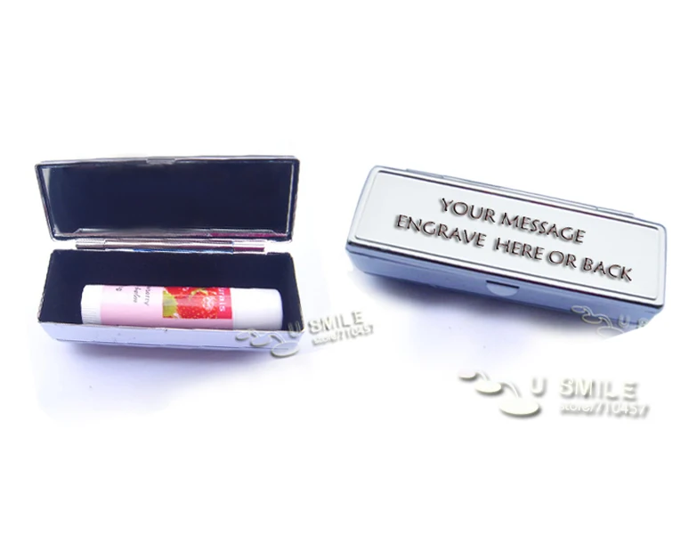 Металлический зеркальный чехол для губной помады серебристого цвета 1000X