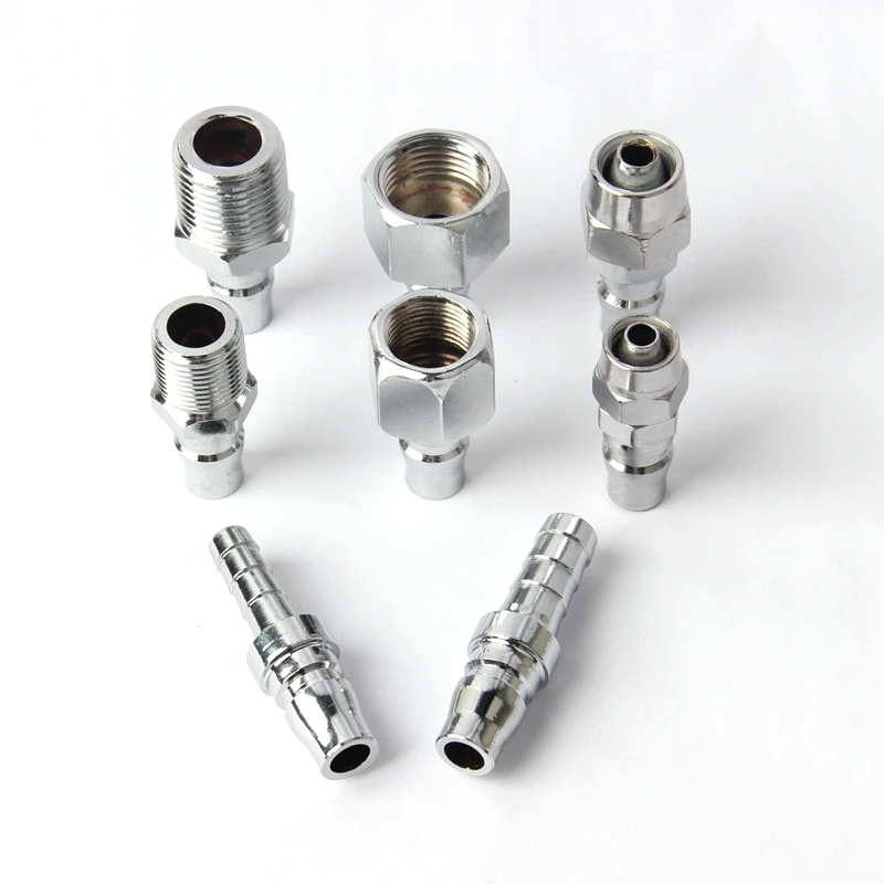 

5pcs Fast Metal Male Joint Aquarium Irrigation Automatic Locking Wring Inserting Trachea Hose Internal External Thread Connector