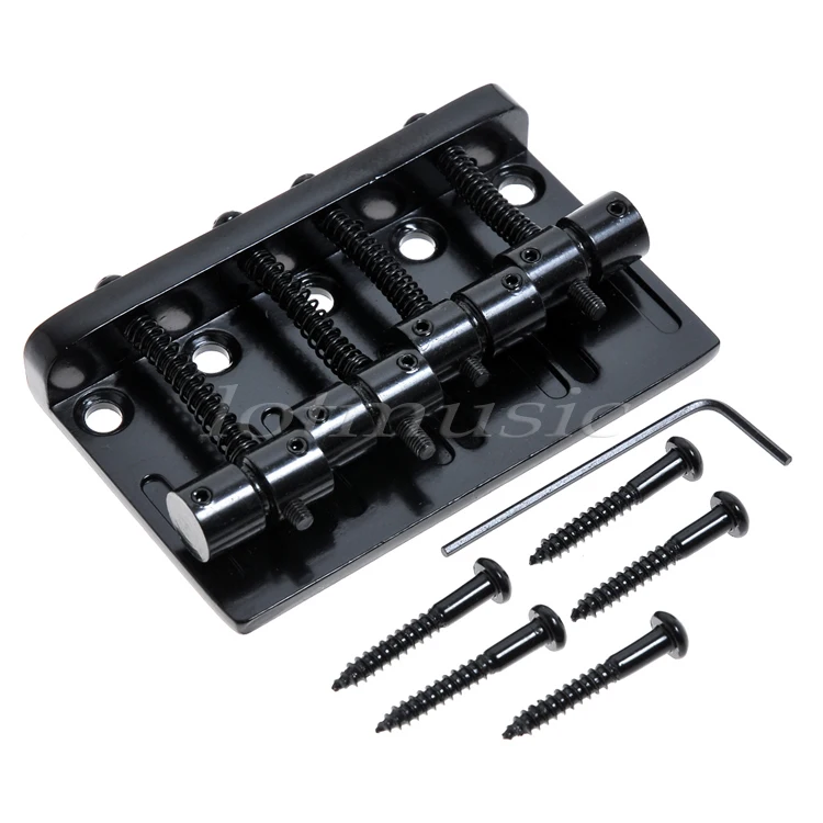 

4 String Bass Bridge for Electric Guitar Parts Accessories Black Chrome