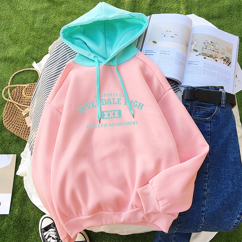 

Oversized Hoodies Korean Fashion Harajuku Long Sleeve Print Letter RIVERDALE Tracksuits Sportswear Moletom Women's Sweatshirt