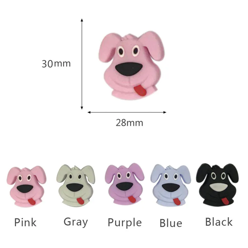 Детский Прорезыватель для зубов 5 шт. мопс собака прилипающий язычок силиконовые