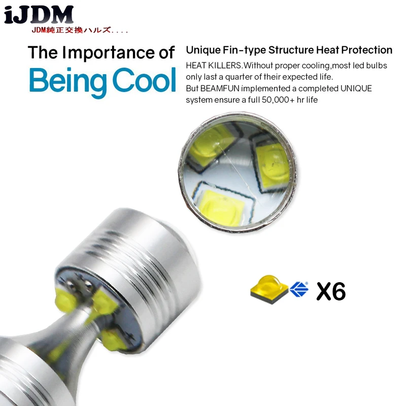 IJDM Auto H21W BAY9s 120 degress 6x5W высокая мощность светодиодный объектив лампы для