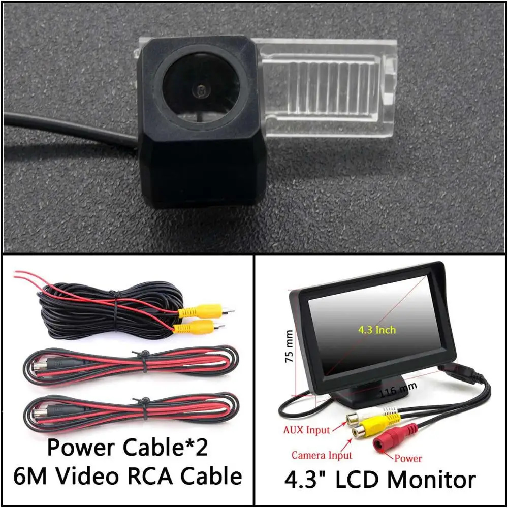 Cam Add 4.3 inch LCD Full HD резервная камера заднего вида Камера для peugeot 208 3D/5D хэтчбек 2012- 301/308/408/508/C5/3008/307 Автомобильный Монитор парковки - Название цвета: Cam Add 4.3 inch LCD