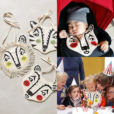 Милый детский нагрудник для кормления новорожденных с изображением животных