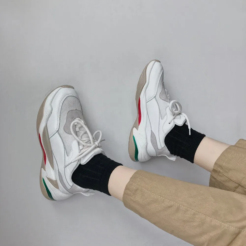 Женские кроссовки в стиле Харадзюку модные беговые туфли Корейском хип хоп с