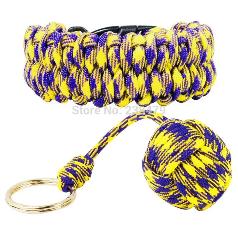 550 фунтов Paracord выживание браслет и ремешок обезьяна кулак - самооборона стальной