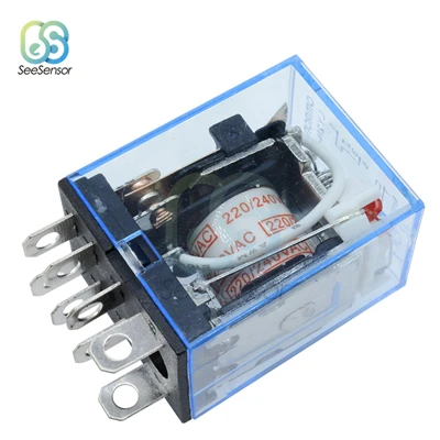 AC 220V PTF08A LY2NJ HH62P реле постоянного тока 12 В переменного тока 220 В 10 А 8PIN катушки DPDT основание релейного разъема питания держатель - Габаритные размеры: AC 220V