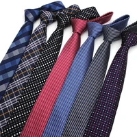 new formal ties for men classic polyester woven plaid dots party necktie fashion slim 6cm wedding business male casual gravatas