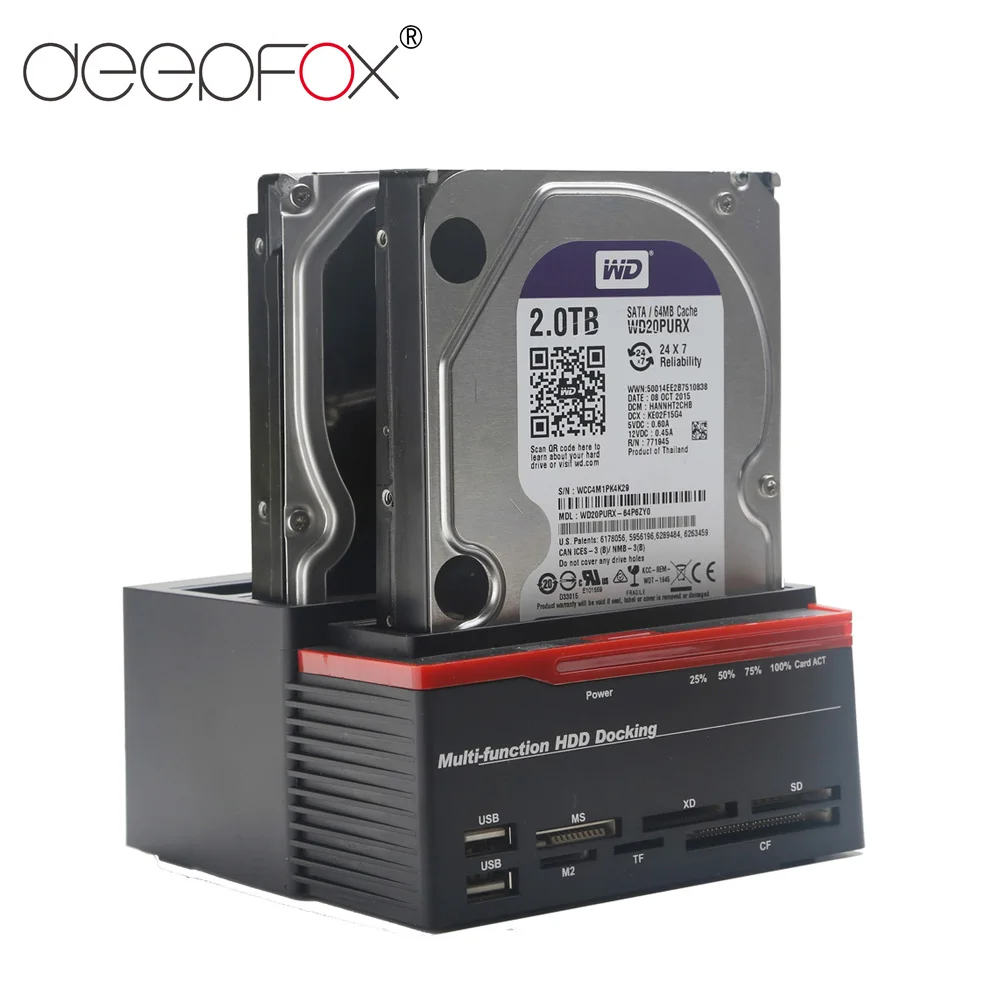 Док станция DeepFox для жесткого диска 2 5 дюйма/3 дюйма USB 3 0/Type C на SATA порта s 1 порт IDE