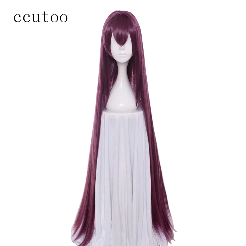 Ccutoo 110 см темно красный Fate/большой заказ Scathach длинные прямые синтетические волосы