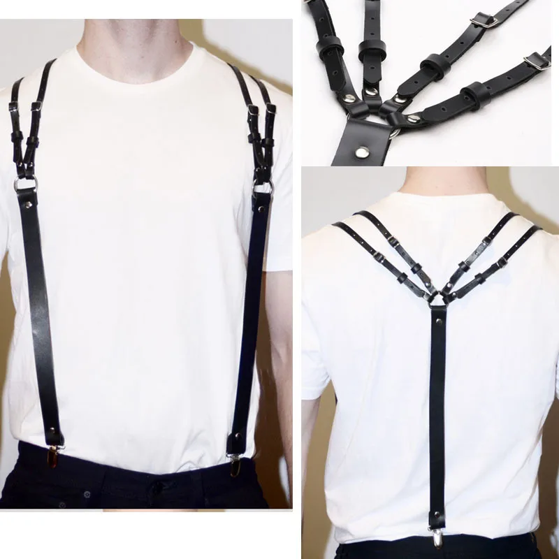 Мужские модные кожаные ремни ручной работы в стиле панк и готика ремень на грудь