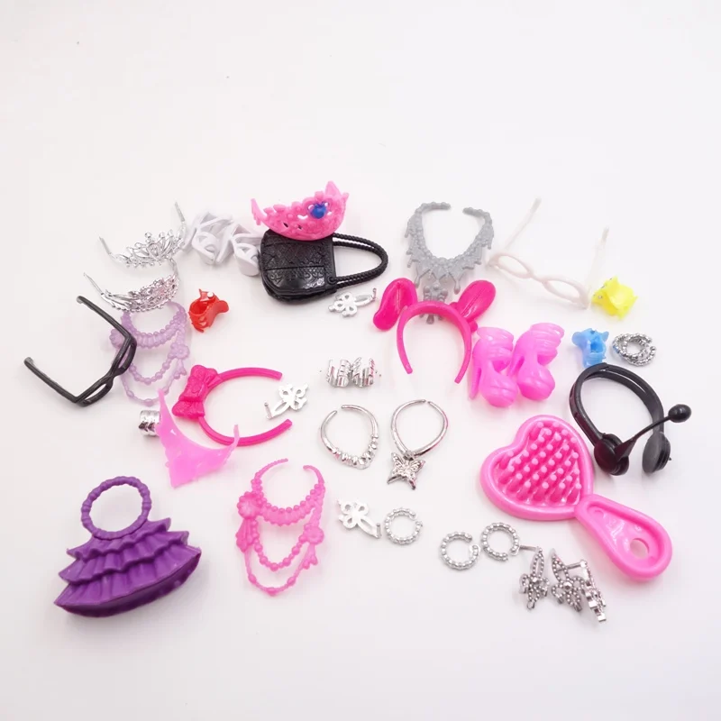 Игрушки аксессуары сумки Ожерелье расчески обувь серьги для Барби Куклы детский