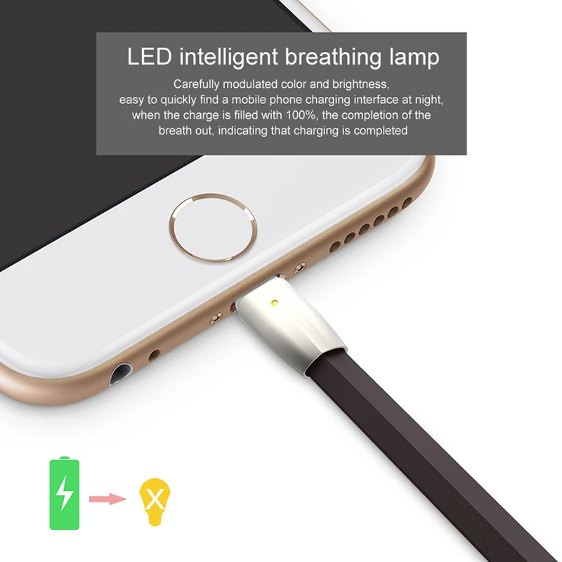 TOTU светодиодный usb кабель со светом для iPhone X XS Max XR 8 7 6 6s Plus SE iPad быстрой зарядки