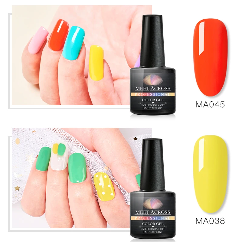 8 мл Гель лак для ногтей набор полуперманентных УФ гелей грунтовка отмачиваемый
