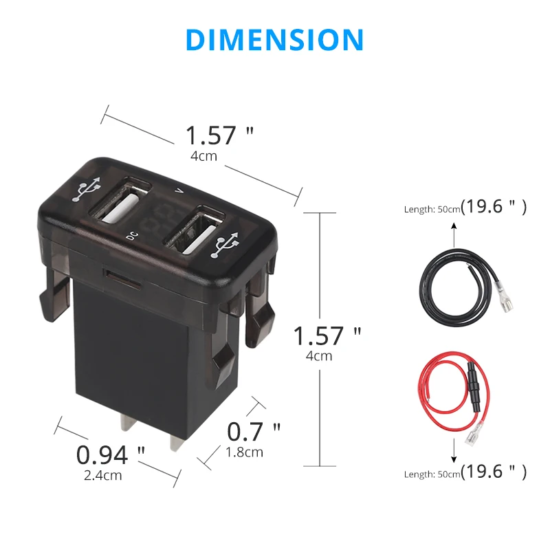 Автомобильное зарядное устройство WATERWICH 5V 2.1A с двумя USB для телефона 12V