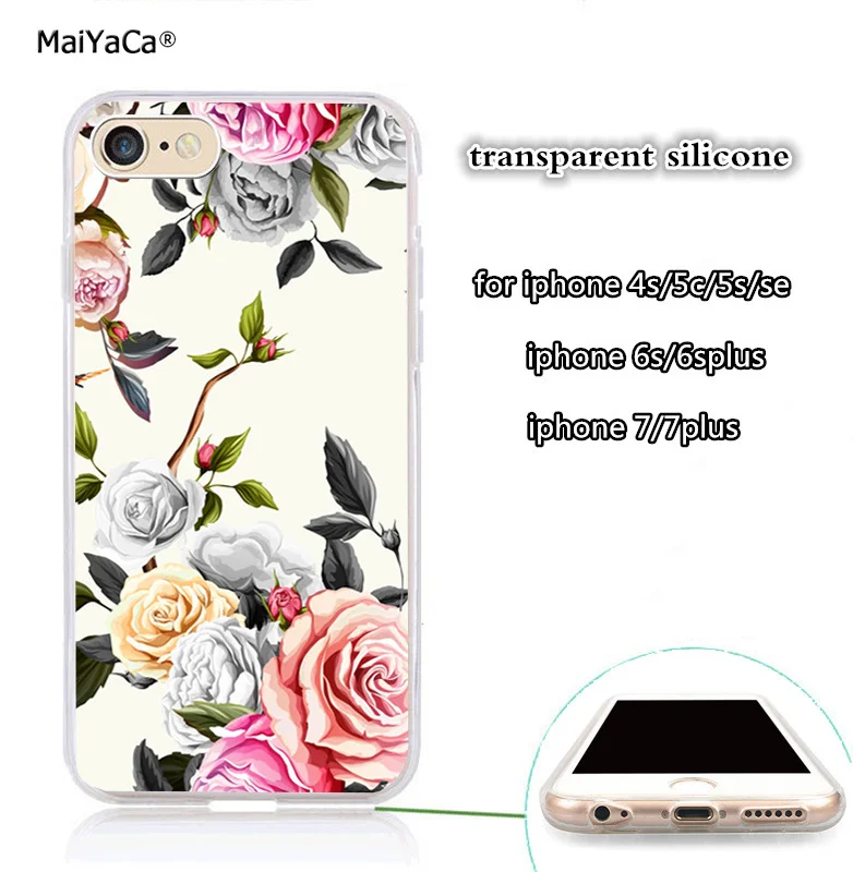 Яркий арт мягкий прочный чехол с изображением цветов прозрачный силиконовый для