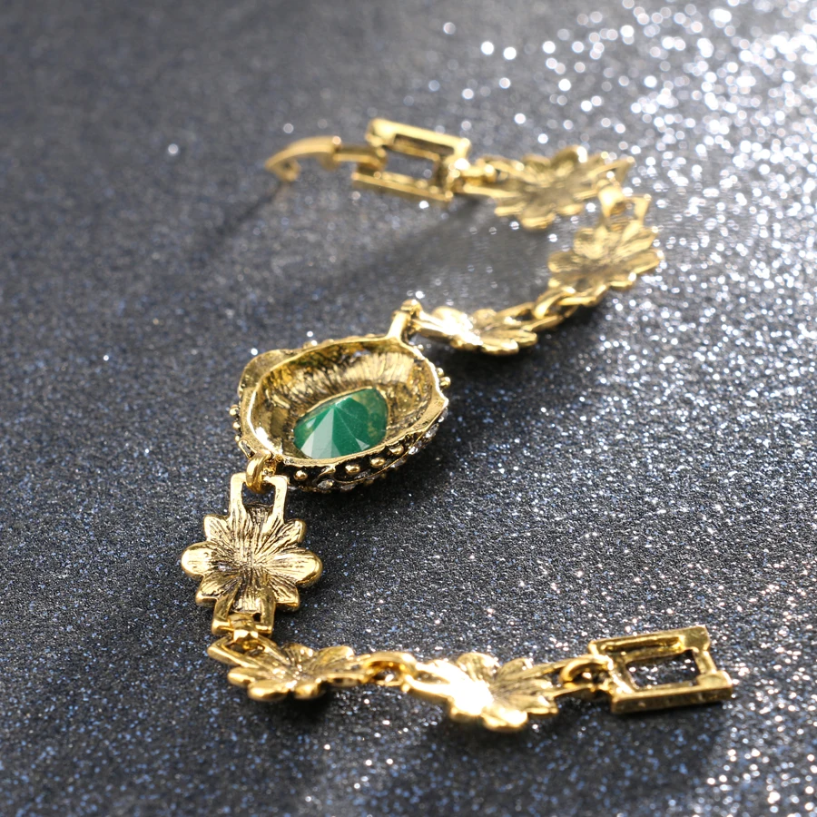 Винтажное Ювелирное Украшение Kinel Модный Зеленый Браслет манжета для женщин