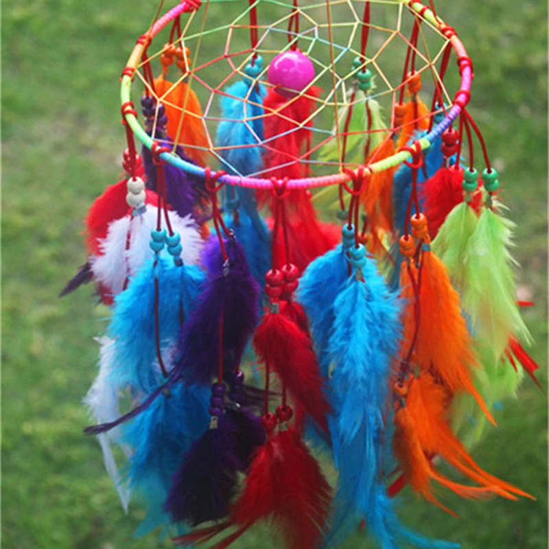 50 см оригинальность висящий бисер с перьями подвеска колокольчик Ловец снов