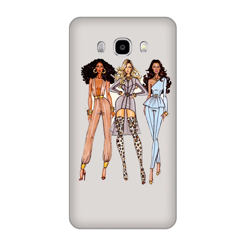 VOGUE Princess Girl Female boss coffee Soft TPU Phone case For Samsung Galaxy J3 J4 J5 J6 J7 J8 2016 17 18 EU VERSION Shell |