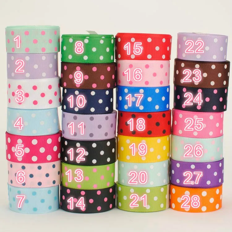 Новое поступление 5 ярдов/10 ярдов 7/8 дюйма 22 мм цветная корсажная лента в горошек с