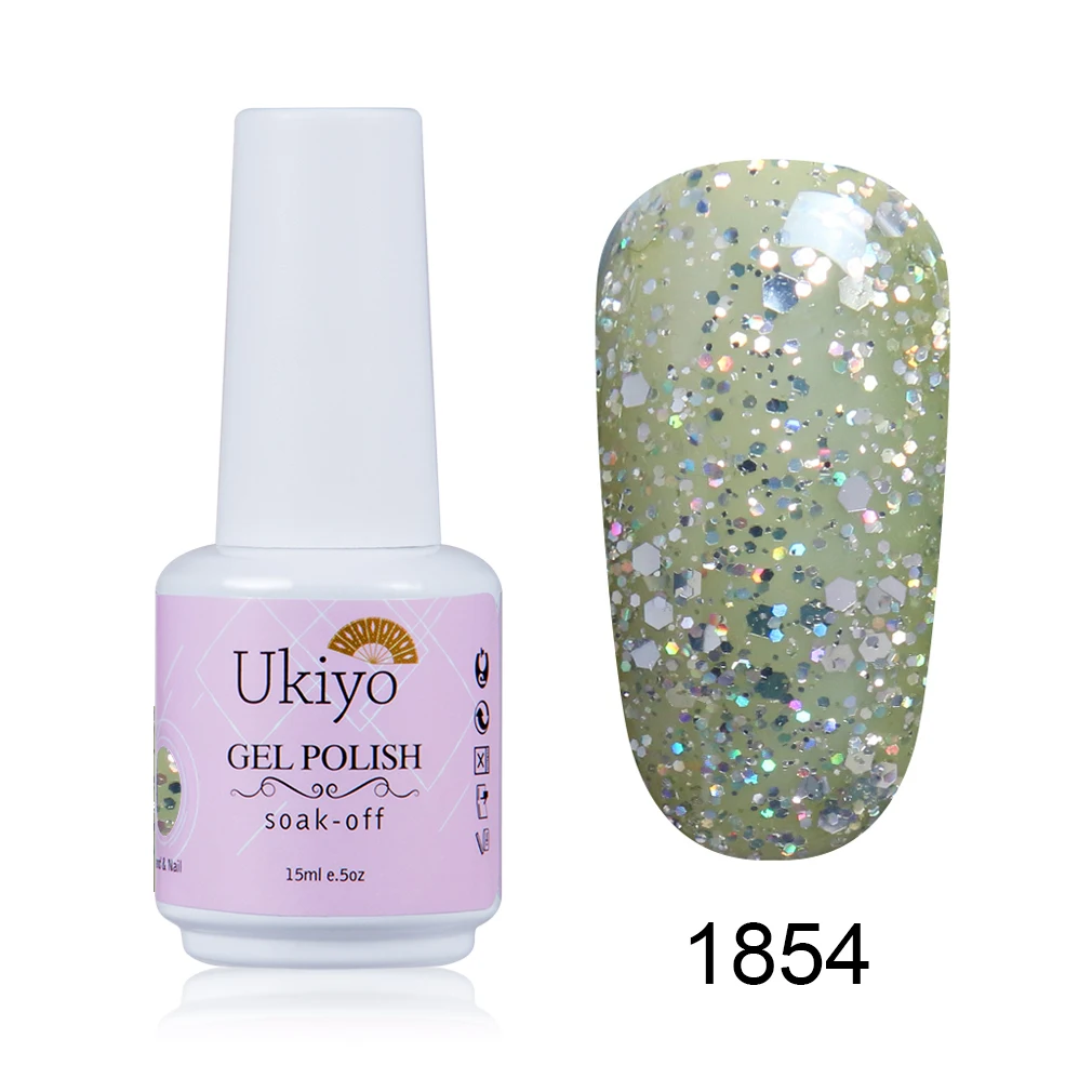 Ukiyo 15 мл гель лак Vernis полуперманентный УФ-гель для ногтей эмаль гель для ногтей геллак замачиваемый блеск лак для ногтей - Цвет: 1854