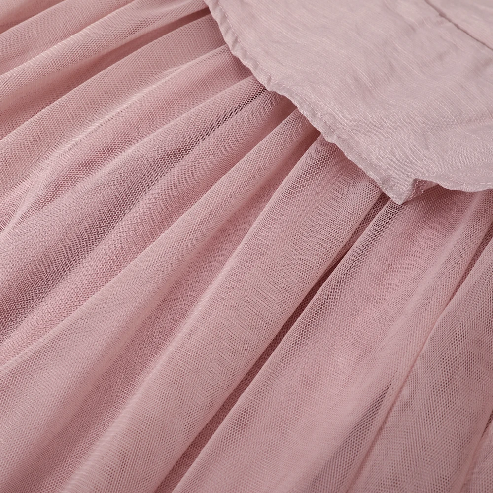 Sunshine Swing Girls Dress Mesh Summer Children's Princess Wedding Baby Elegant Zipper Back Round Neck Kids Ball Gown | Детская