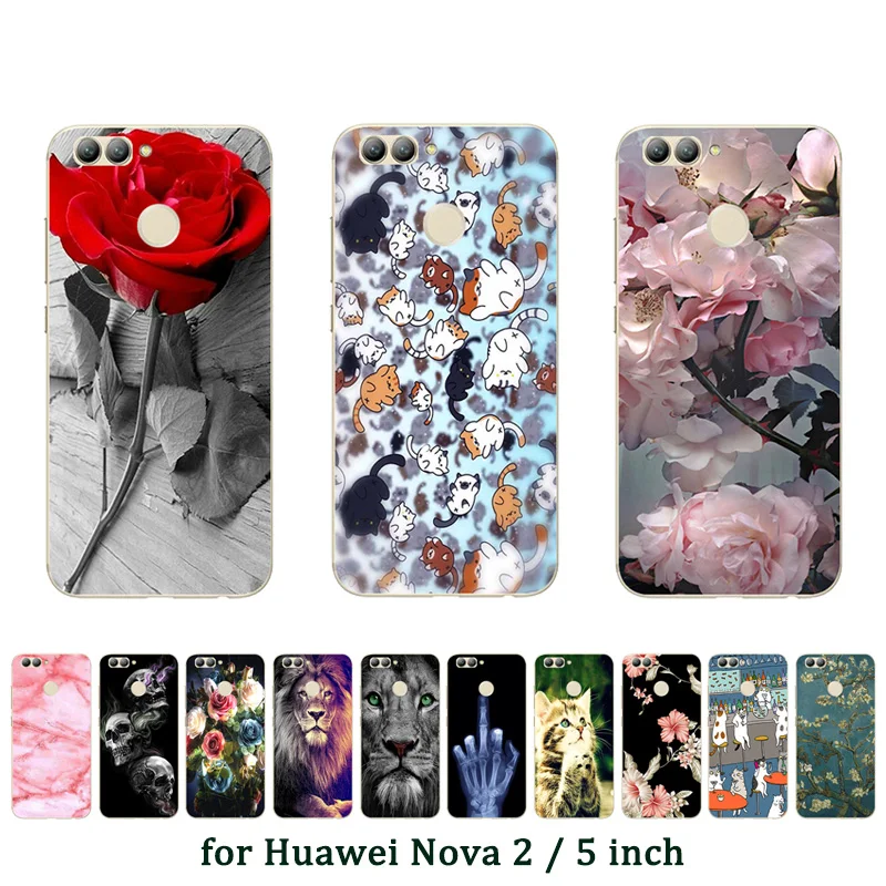 Чехол из ТПУ для Huawei nova 4 2 P20 Plus Y6 Pro Enjoy 9 Rose с принтом Honor 5C P10 Lite чехол
