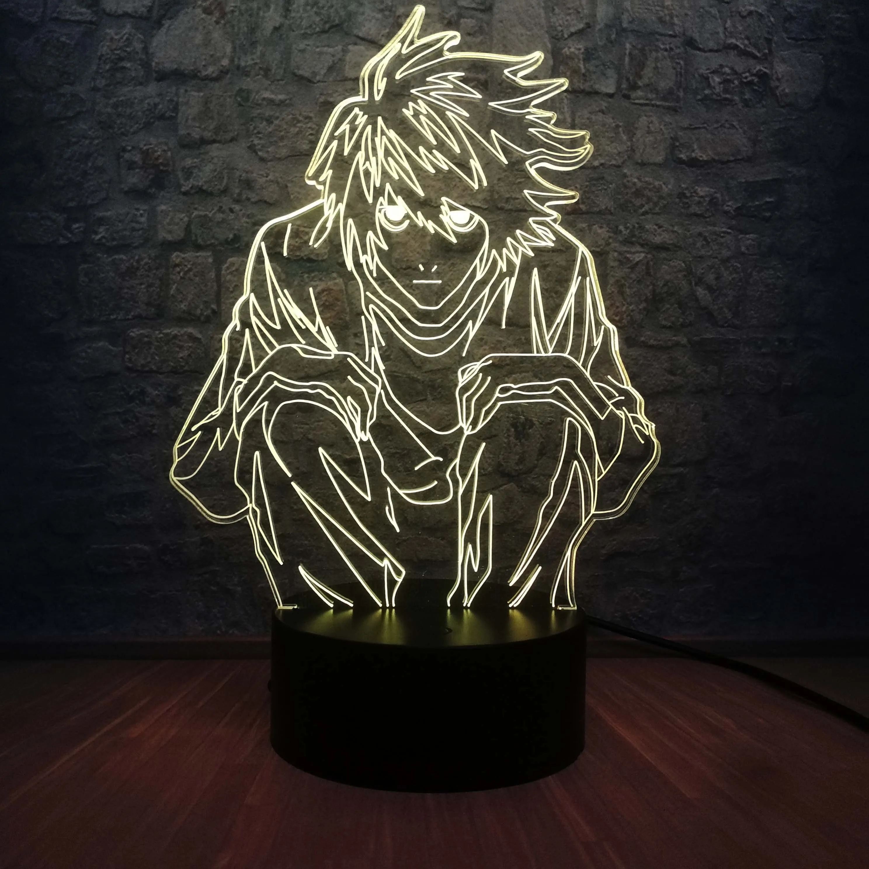 Новинка 2019 3D лампа Death Note L Lawliet светодиодный светильник настольный ночник