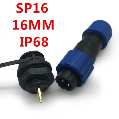 Водонепроницаемый разъем авиационный штекер SP16 тип IP68 Кабельный и гнездо промышленный проводной кабель 2 3 4