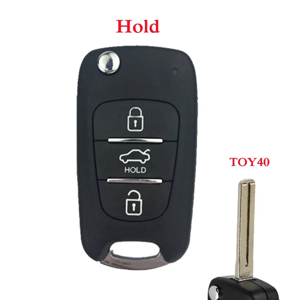 holder Чехол OkeyTech для автомобильного ключа, чехол для Kia Rio 3 K2 K5 Ceed Cerato Sportage, 3 кнопки, откидной, раскладной, без выреза, пустой Клинок для hyundai - Цвет: holder