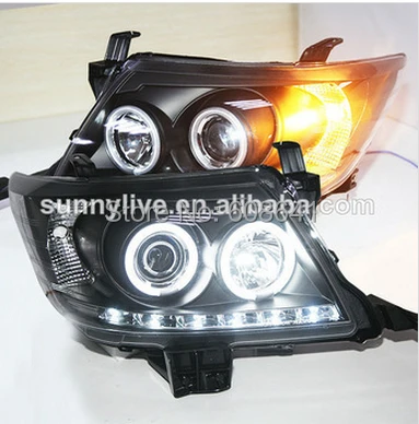 For TOYOTA HILUX VIGO LED Head Light CCFL Angel Eyes 2011-2013 year Black housing | Автомобили и мотоциклы