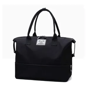 Женская дорожная сумка с блестками, черная или розовая водонепроницаемая сумка на плечо для выходных, 2019