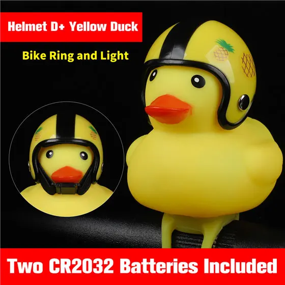 Duck with Helmet D WEST BIKING милый велосипедный звонок водонепроницаемый силикагель мультфильм светильник в виде утки с рогом Велоспорт MTB дорожный велосипед аксессуары Руль - Цвет: Duck with Helmet D